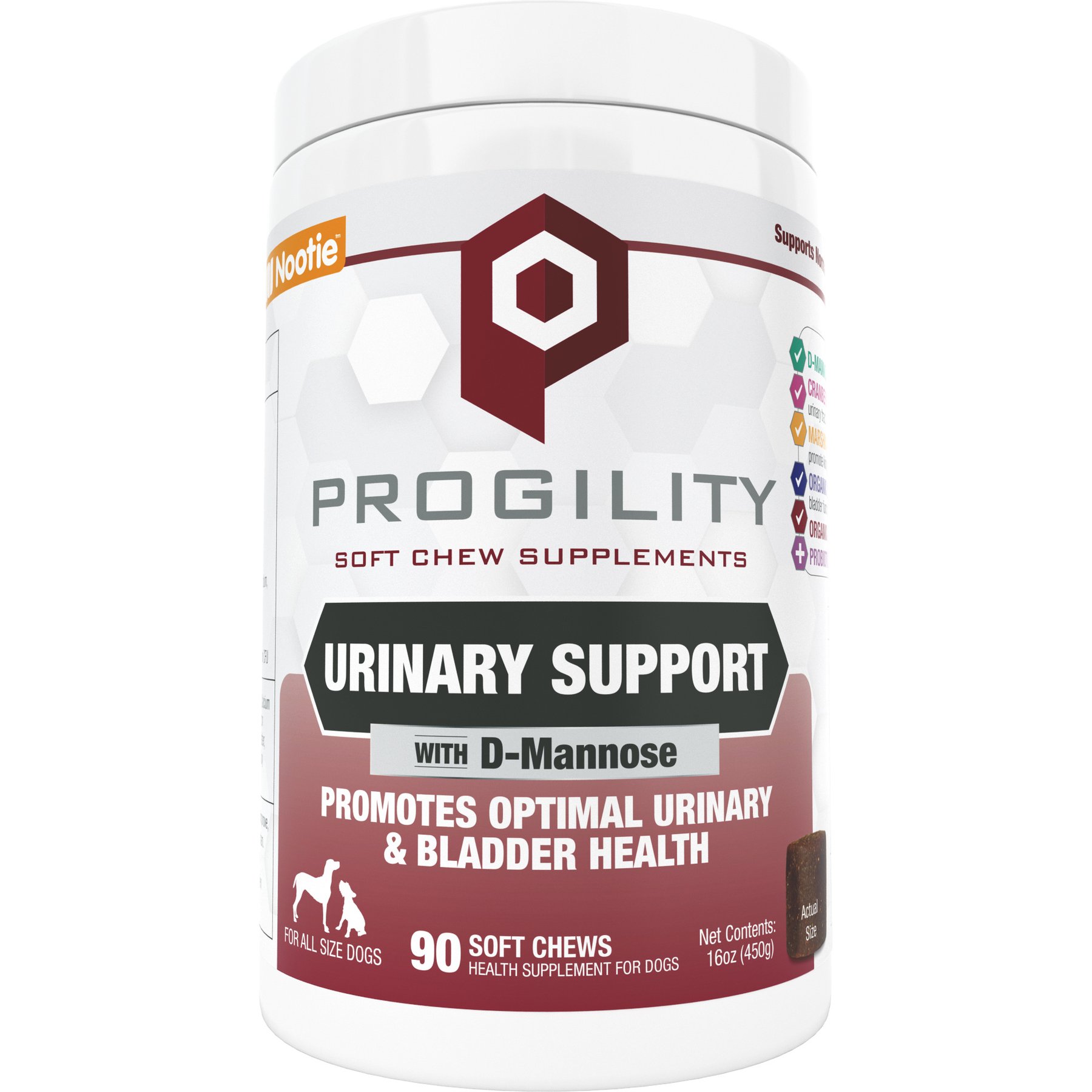 Nootie Progility Urinary Support with D-Mannose Soft Chew Supplement for Dogs, 90 count