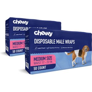 HONEYCARE All-Absorb Disposable Male Dog Wraps, X-Small: 6 to 13