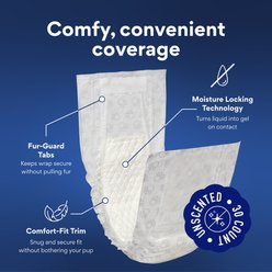 Chewy Made Disposable Male Dog Wraps (FORMERLY FRISCO), Large: 22 to 27-in waist, 30 count slide 2 of 9