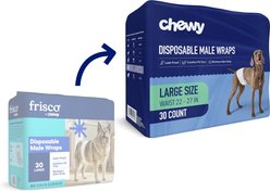 Chewy Made Disposable Male Dog Wraps (FORMERLY FRISCO), Large: 22 to 27-in waist, 30 count