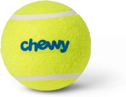 Chewy Made Fetch Squeaky Yellow Tennis Ball Dog Toy, Medium, 1 count