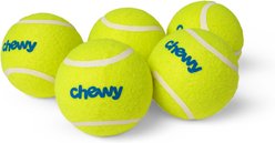 Chewy Made Fetch Squeaky Yellow Tennis Ball Dog Toy, Large, 5 count