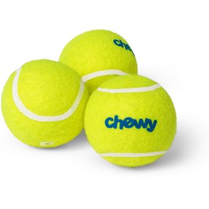 Chewy Made Fetch Squeaky Yellow Tennis Ball Dog Toy, X-Small/Small, 3 count