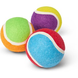 Chewy Made Colorful Fetch Squeaky Tennis Ball Dog Toy, Medium, 3 count
