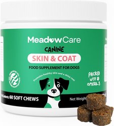 MeadowCare Beef Flavored Soft Chew Skin & Coat Support Supplement for Dogs, 60 count slide 1 of 8