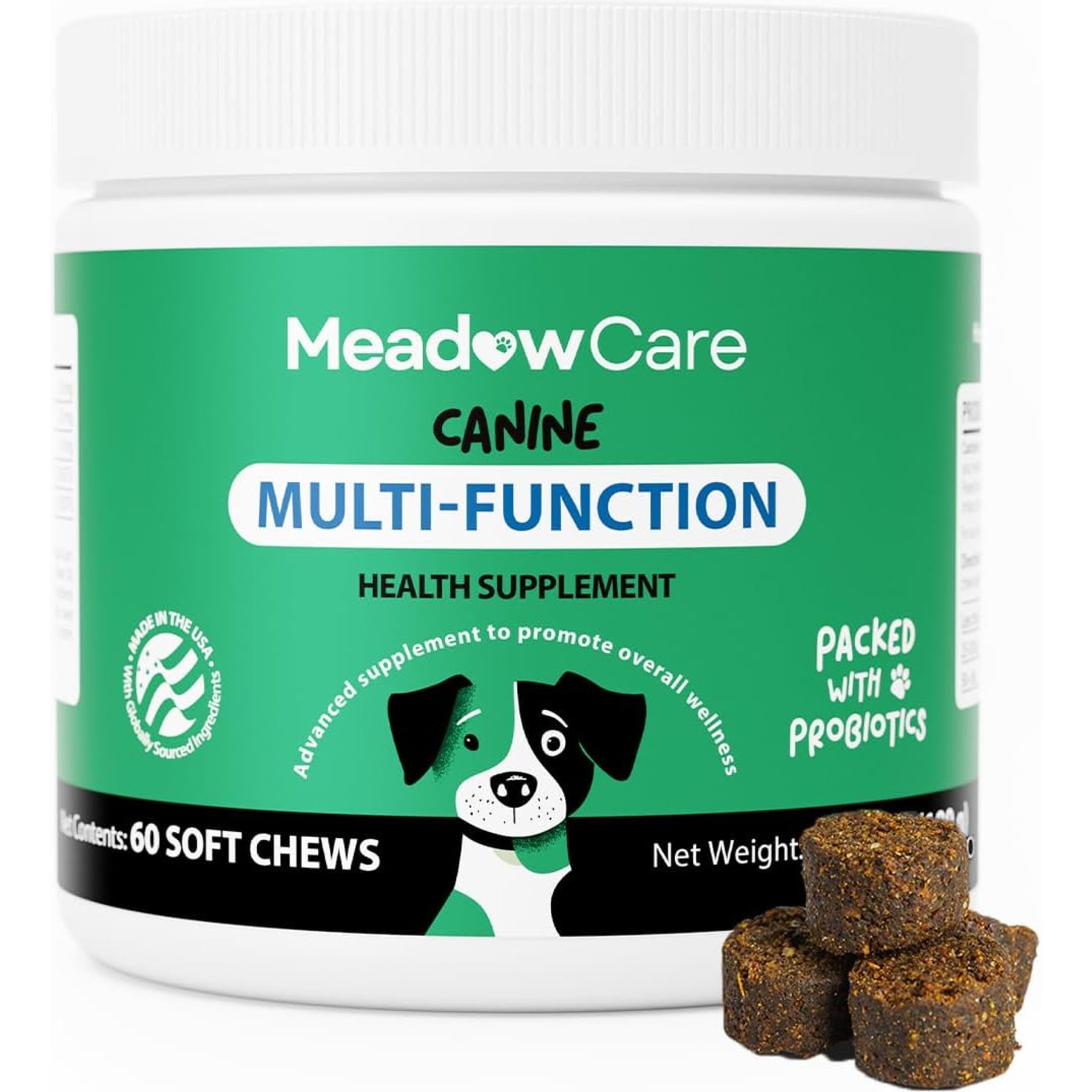 MeadowCare Soft Chew Joint, Digestive, Immune, Skin & Coat Support Supplement for Dogs, 60 count