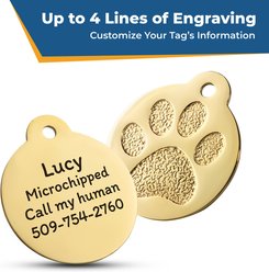 GoTags Personalized Paw Print Round Polished Stainless Steel Dog & Cat Tag, Multicolor, Regular slide 2 of 7