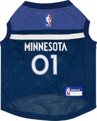 Pets First NBA Minnesota Timberwolves Mesh Basketball Dog Jersey, Small