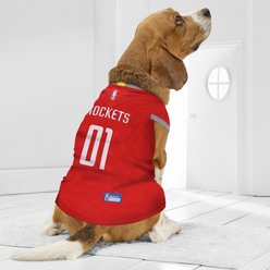 Pets First NBA Houston Rockets Basketball Mesh Dog Jersey, Small slide 2 of 5