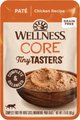 Wellness CORE Tiny Tasters Pate Chicken Natural Grain-Free Wet Cat Food, 1.75-oz pouch, case of 12