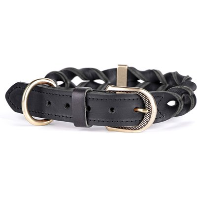 myfamily myfamily Ascot Dog Collar, Black, X-Large: 17 to 21-in neck, 1-in wide