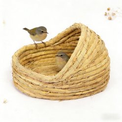 NonoPets Natural Hand-Woven Straw Eco-Friendly Breathable Breeding Hut Bird Nest slide 2 of 4