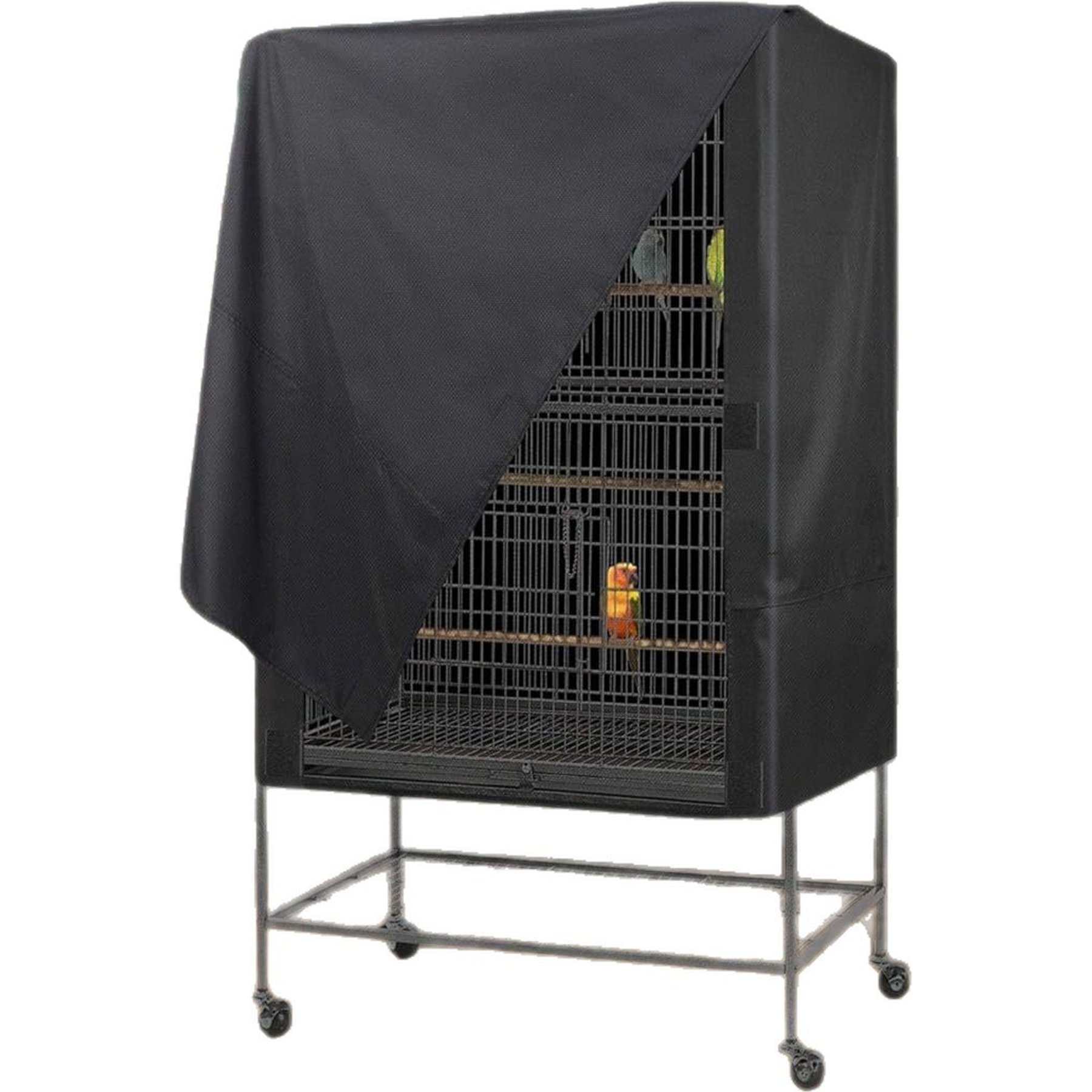 NonoPets Heavy-Duty Universal Windproof, Waterproof & Sun-Shade Polyester Shield Bird Cage Cover with Adjustable Ventilation Flap & Double-Stitched Seams, 26 x 19 x 40-in