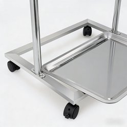 NonoPets Rolling Stainless Steel Training Stand, Height Adjustable T-Perch Bird Play Gym with Dual Feeding Bowls, 25.6 x 17.3 x 57.1-in slide 2 of 7