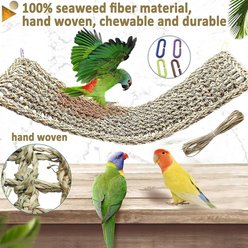 NonoPets Hand-Woven Natural Seagrass Durable Climbing Bridge & Resting Mat Bird Hammock slide 2 of 7