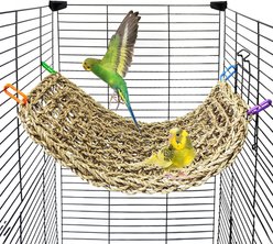 NonoPets Hand-Woven Natural Seagrass Durable Climbing Bridge & Resting Mat Bird Hammock