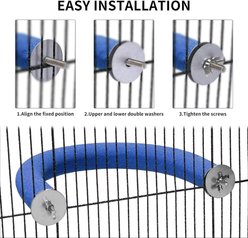 NonoPets U-Shaped Quartz Large 10-in Non-Slip Pedicure Standing Bar, Durable Nail Trimming Surface with Dual Wing-Nut Mounting Bird Grooming Perch, Blue slide 2 of 7