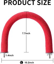 NonoPets U-Shaped Quartz Large 10-in Non-Slip Pedicure Standing Bar, Durable Nail Trimming Surface with Dual Wing-Nut Mounting Bird Grooming Perch, Red slide 2 of 7