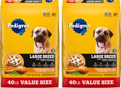 Pedigree Large Breed Adult Roasted Chicken, Rice & Vegetable Flavor Dry Dog Food, 80-lb bundle