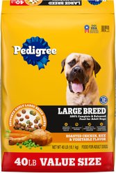 Pedigree Large Breed Adult Roasted Chicken, Rice & Vegetable Flavor Dry Dog Food, 40-lb bag
