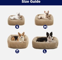 JOEJOY Luxury Rabbit Velvet Plush & Supportive Foam Orthopedic Bolster Dog & Cat Bed with Removable Cover, Brown, 20-in slide 2 of 8