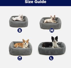 MIXJOY Rectangle Anti-Slip Bottom Removable Cover Bolster Dog Bed with Faux Rabbit Fur, Light Grey, Large slide 2 of 9
