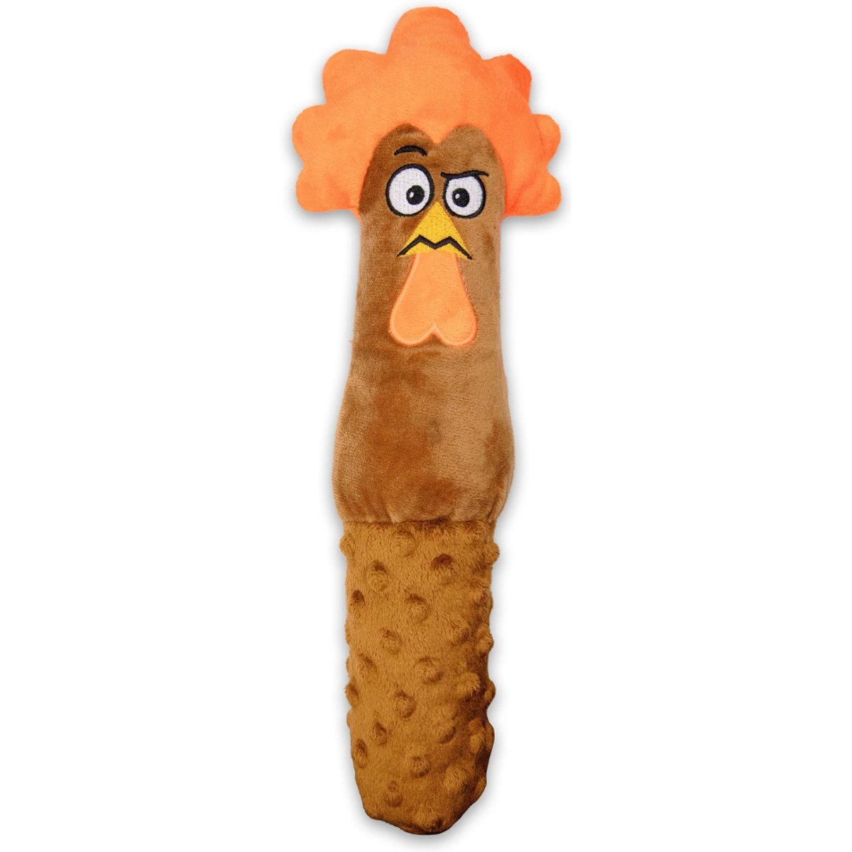 GURU Fry Guys Barnyard Rick Squeaky Crinkle Plush Dog Toy, Large