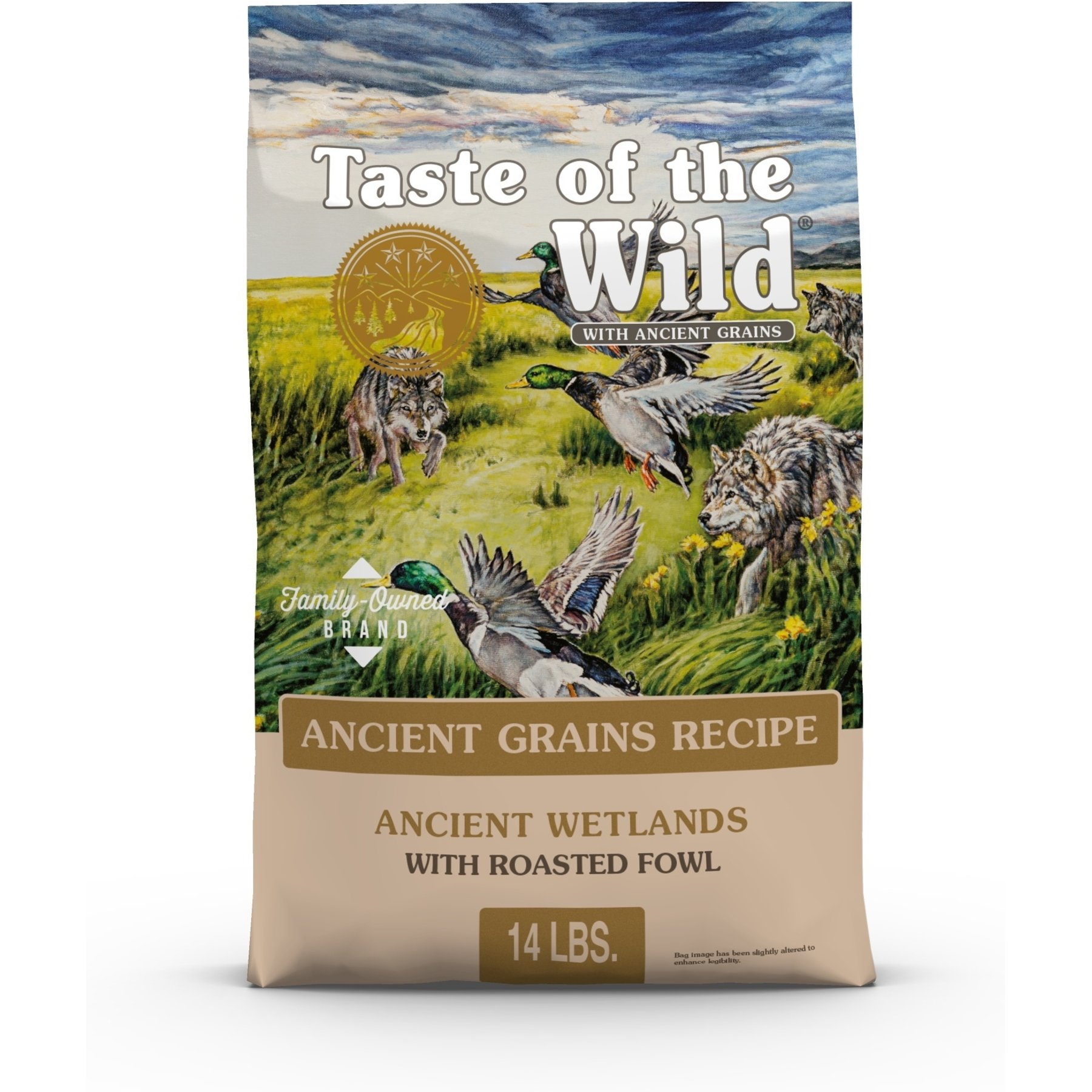 Taste of the Wild Ancient Wetlands All Life Stages High Protein Recipe with Roasted Fowl & Ancient Grains Dry Dog Food, 14-lb bag