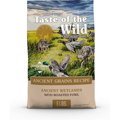 Taste of the Wild Taste of the Wild Ancient Wetlands All Life Stages High Protein Recipe with Roasted Fowl & Ancient Grains Dry Dog Food, 5-lb bag