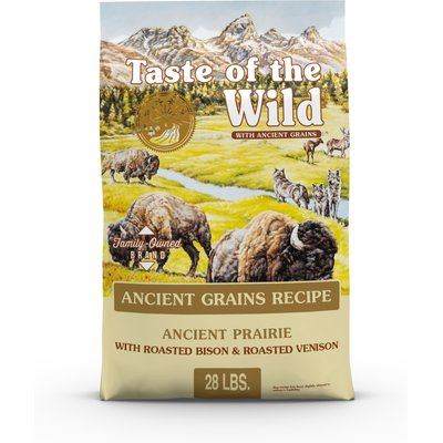 Taste of the Wild Taste of the Wild Ancient Prairie All Life Stages High Protein Recipe with Roasted Bison, Roasted Venison & Ancient Grains Dry Dog Food, 28-lb bag