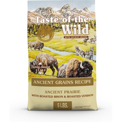 Taste of the Wild Taste of the Wild Ancient Prairie All Life Stages High Protein Recipe with Roasted Bison, Roasted Venison & Ancient Grains Dry Dog Food, 5-lb bag