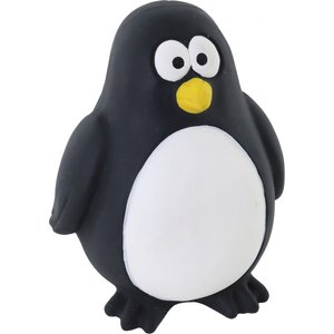 Rascals by Coastal Latex Squeaky Tough Chew Dog Toy, Black Penguin