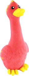 Rascals by Coastal Latex Squeaky Tough Chew Dog Toy, Red Long Neck Duck