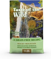 Taste of the Wild Rocky Mountain Roasted Venison & Smoke-Flavored Salmon Grain-Free Dry Cat Food, 14-lb bag