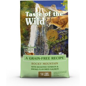 Taste of the Wild Rocky Mountain Roasted Venison & Smoke-Flavored Salmon Grain-Free Dry Cat Food, 14-lb bag