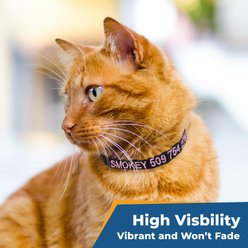GoTags Nylon Personalized Breakaway Cat Collar with Bell, Blue, 8 to 12-in neck, 1/2-in wide slide 2 of 8