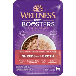 Wellness Bowl Boosters Flaked Salmon & Tuna Wet Cat Topper, 1.75-oz pouch, case of 12