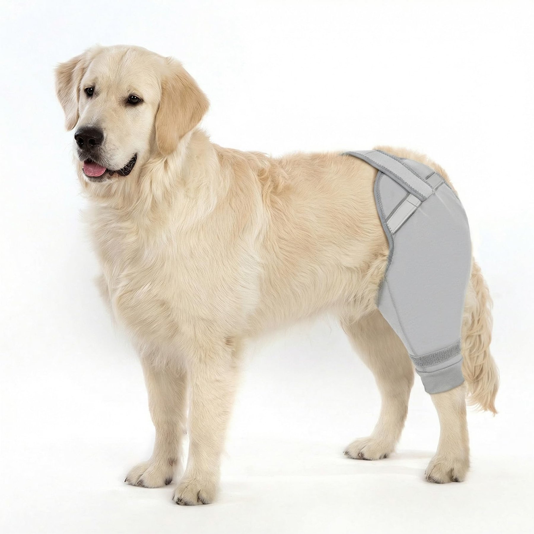 Supet Upgraded Shap to Stop Licking Dog Rear Left Leg Sleeve, Grey, Small