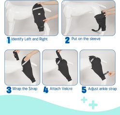 Supet Upgraded Shap to Stop Licking Dog Rear Right Leg Sleeve, Black, Large slide 2 of 7