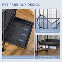 PawHut 3-Story Metal Play House No Leaking Tray Storage Shelf Small Animal Cage with Casters Hammock, Black, 31.5 x 20.5 x 33-in slide 2 of 9