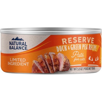 Natural Balance Natural Balance Limited Ingredient Reserve Duck & Green Pea Recipe Wet Cat Food, 5.5-oz can, bundle of 48