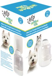 allforpaws Lifestyle Mess Free Portable Drink & Food Dog Bottle, White, 9.1 x 4.9 x 4.9-in slide 2 of 9