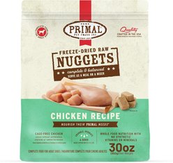 Primal Chicken Formula Nuggets Grain-Free Raw Freeze-Dried Dog Food, 30-oz bag