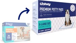 Chewy Made X-Large Premium Dog Training & Potty Pads (FORMERLY FRISCO), 28 x 34-in, Unscented, 75 count