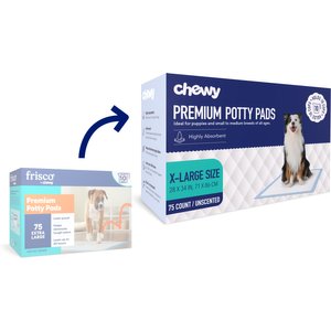Chewy Made X-Large Premium Dog Training & Potty Pads (FORMERLY FRISCO), 28 x 34-in, Unscented, 75 count