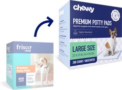 Chewy Made Large Premium Dog Training & Potty Pads (FORMERLY FRISCO), 22 x 23-in, Unscented, 200 count