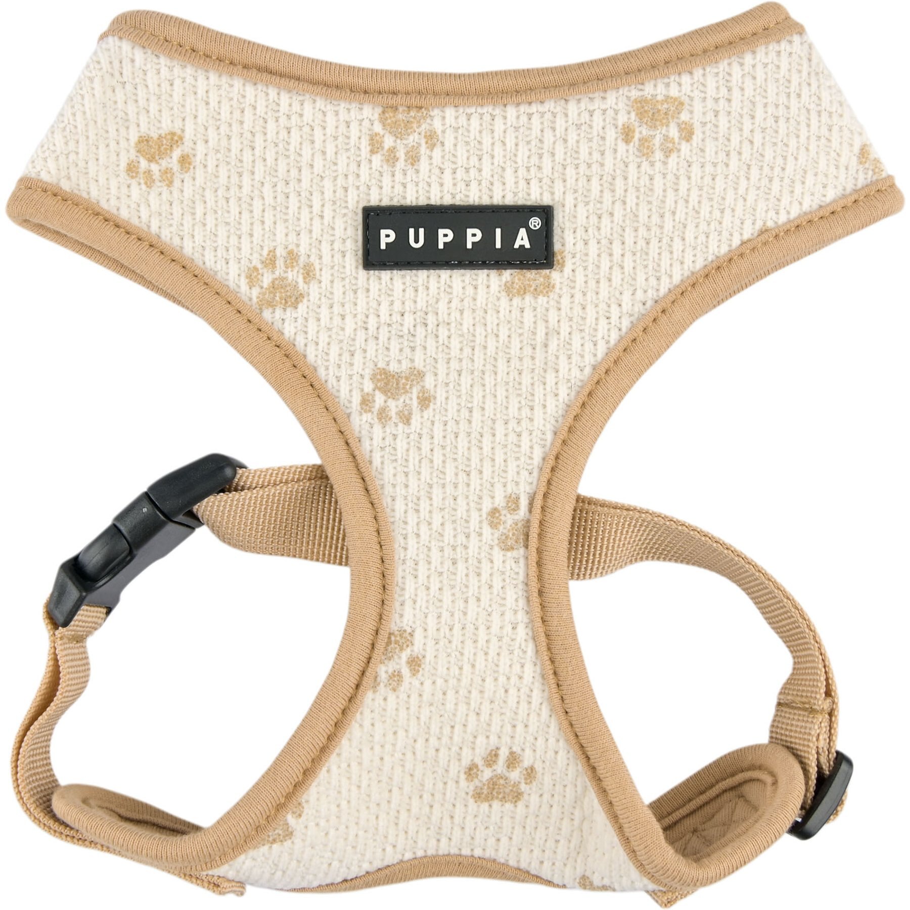 Puppia Pawprint Over-the-Head No-Pull Dog Harness, Beige, Medium: 15.2 to 21.5-in chest