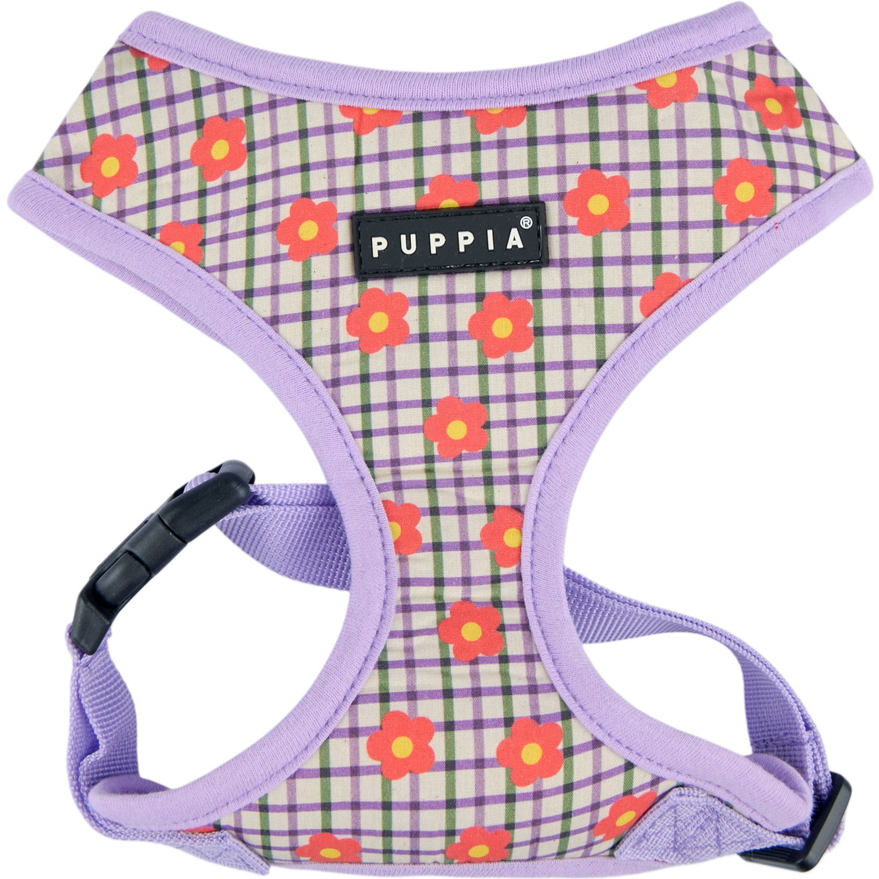 Puppia Westley Over-the-Head Flower Pattern No-Pull Dog Harness, Violet, Small: 12.1 to 16.8-in chest
