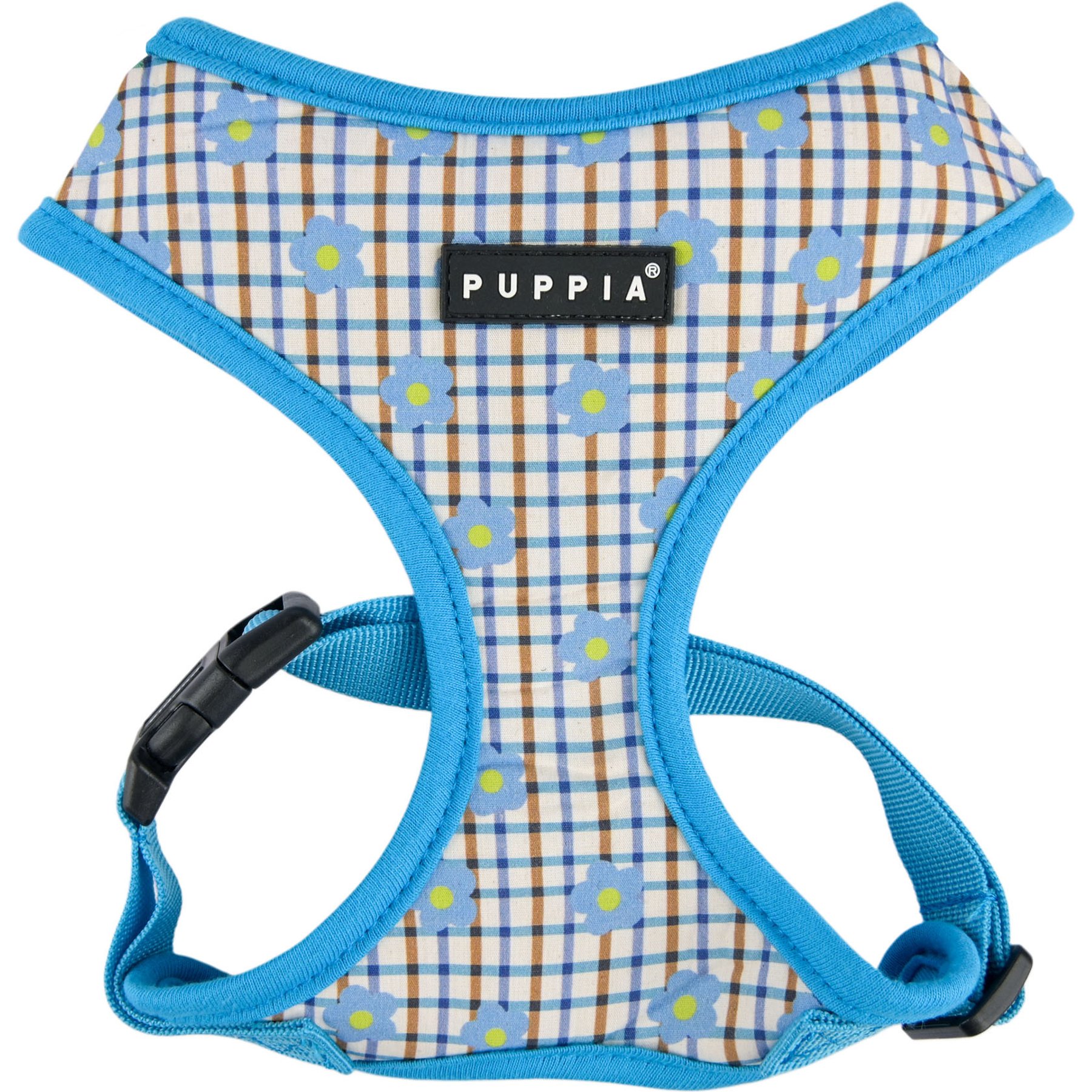Puppia Westley Over-the-Head Flower Pattern No-Pull Dog Harness, Sky Blue, Small: 12.1 to 16.8-in chest