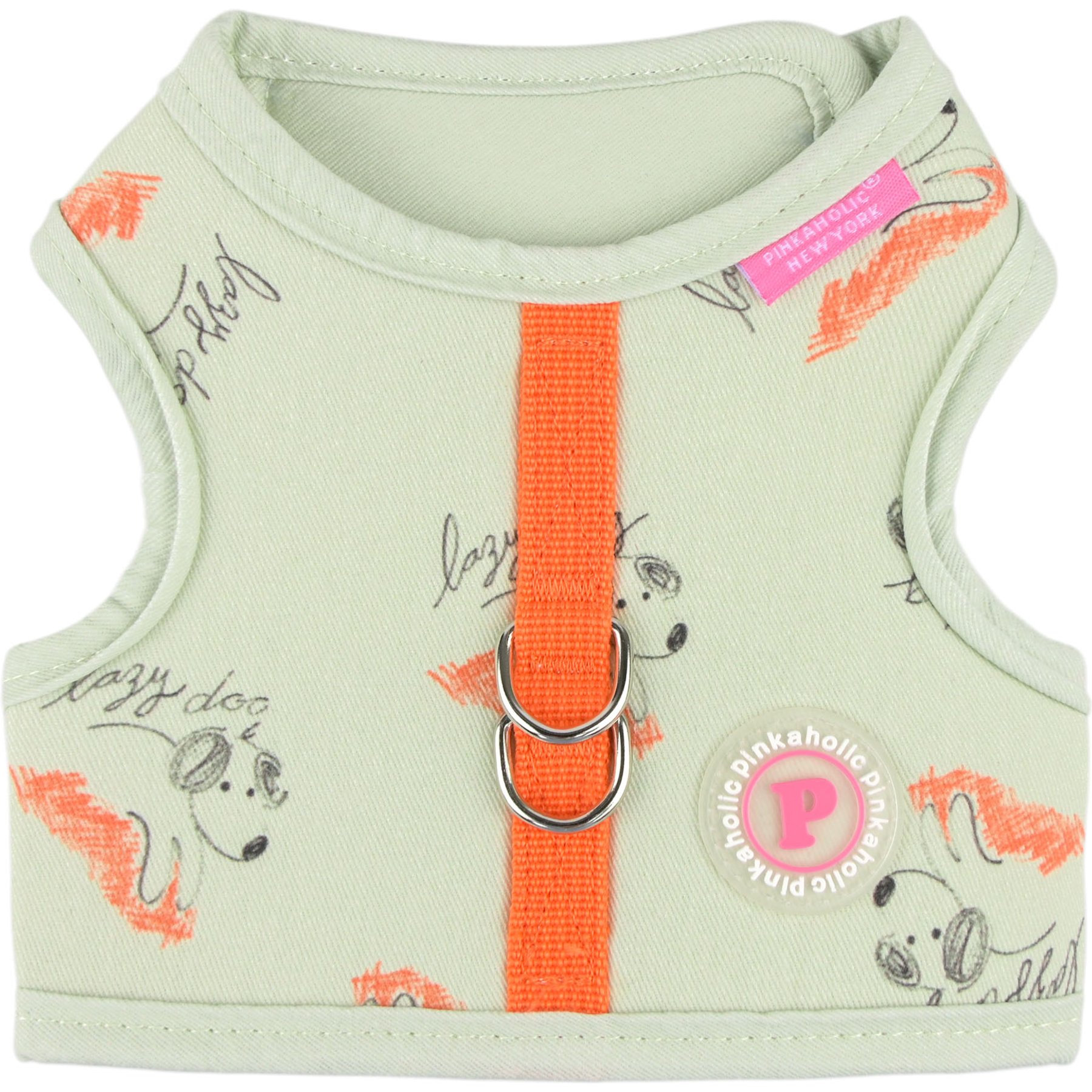 Pinkaholic New York Kiki Jacket Cute Dog Pattern No-Pull Dog Harness, Light Lime, Medium: 14.1-in chest
